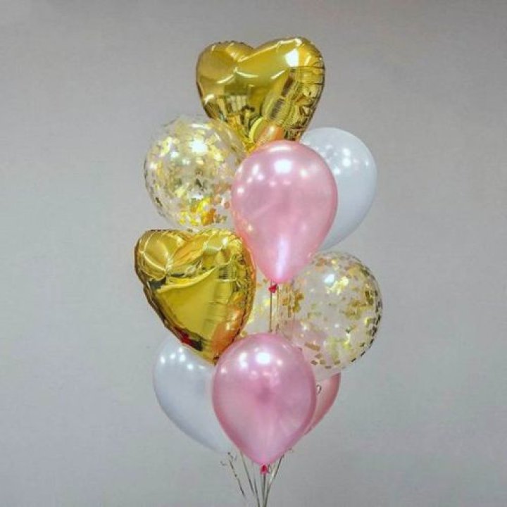 Облако шаров "Рози голд" в Волжские