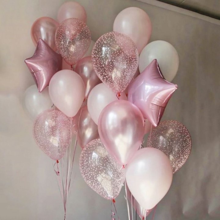 Фонтаны шаров "Розовый" в Волжские