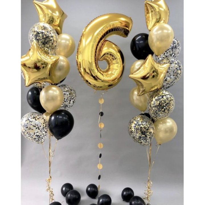 Цифра с фонтанами шаров  в Волжские