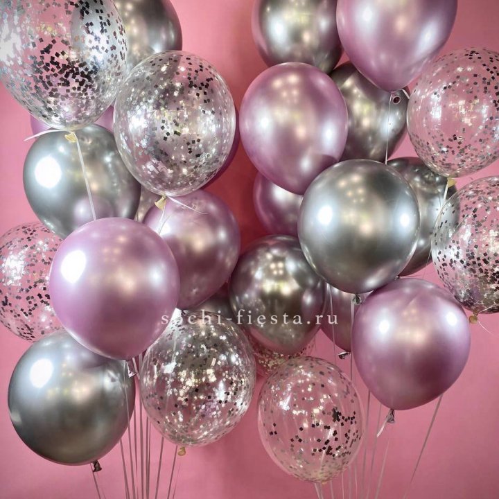 Фонтан шаров "Сильвер пинк" в Волжские