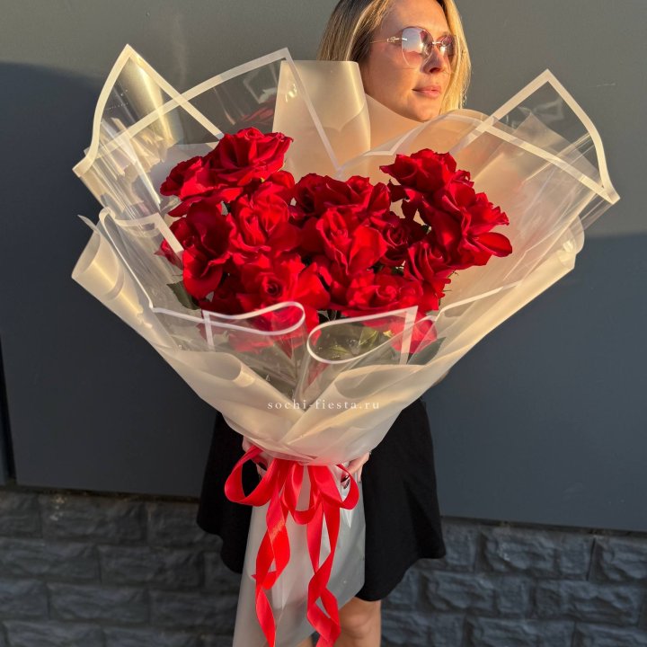  Букет  высоких роз 15 шт в Волжские