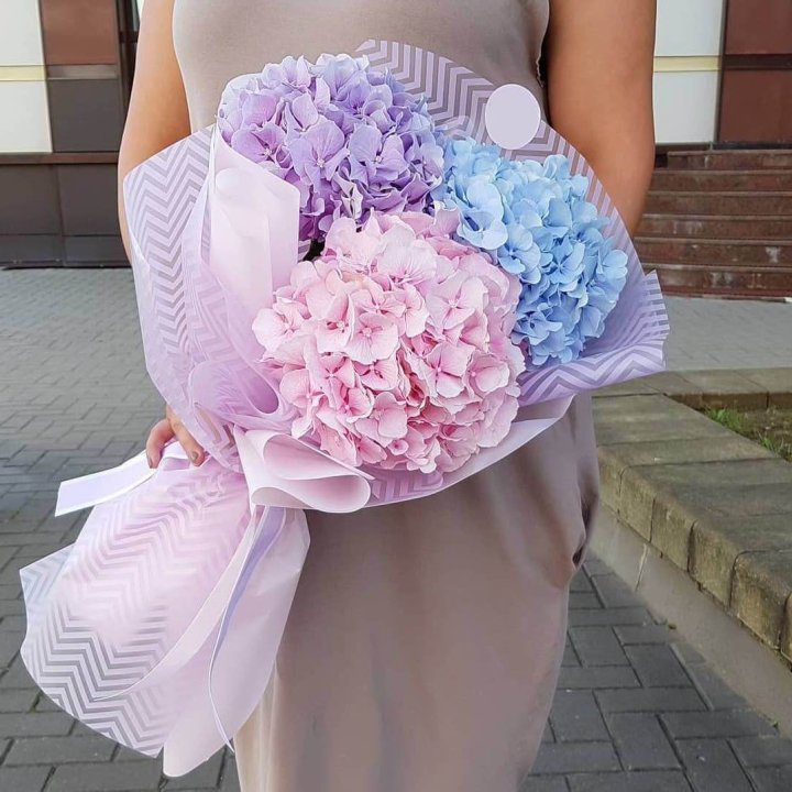 Букет гортензий "Пуф" в Волжские