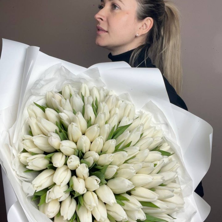 101 белый тюльпан №2 в Волжские