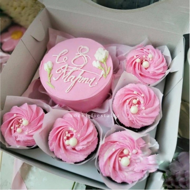 Капкейки и бенто-торт "8 марта!" в Волжские