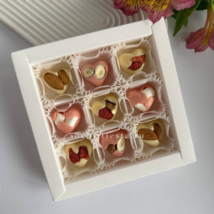 Набор конфет из бельгийского шоколада Сердца в Волжские