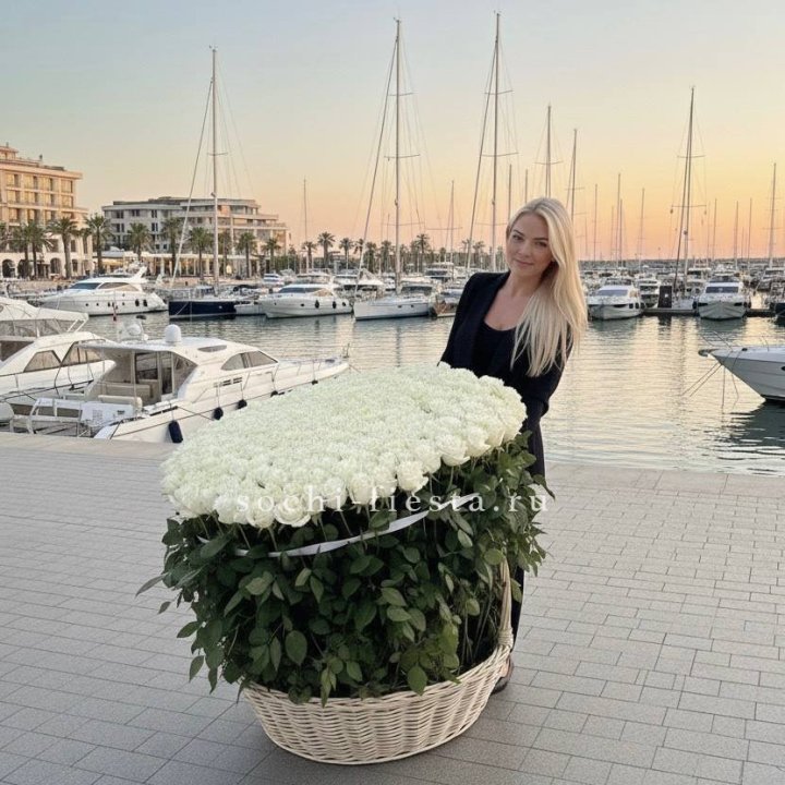 301 высокая роза в корзине в Волжские