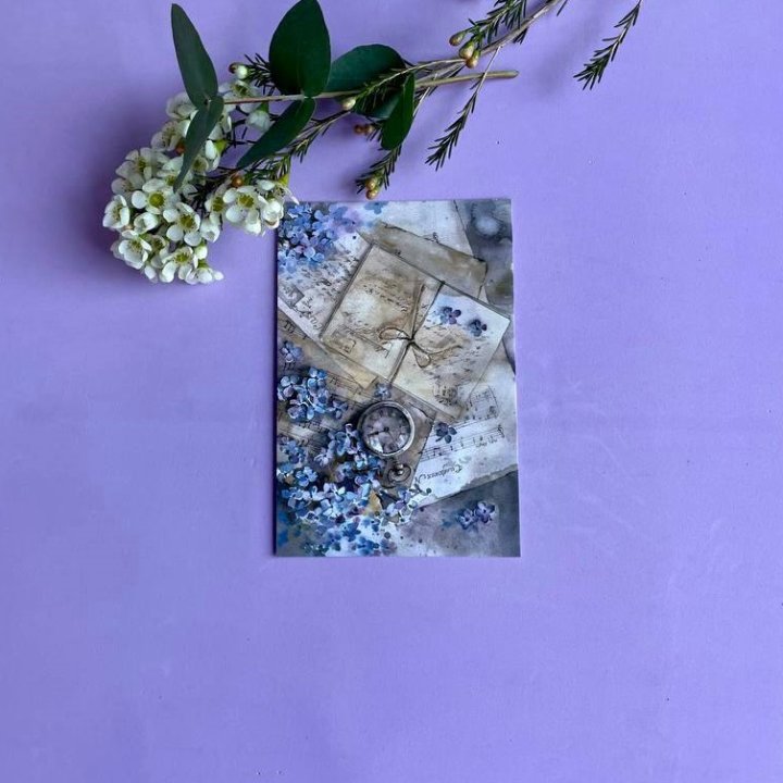 Открытка к букету "Время" в Волжские