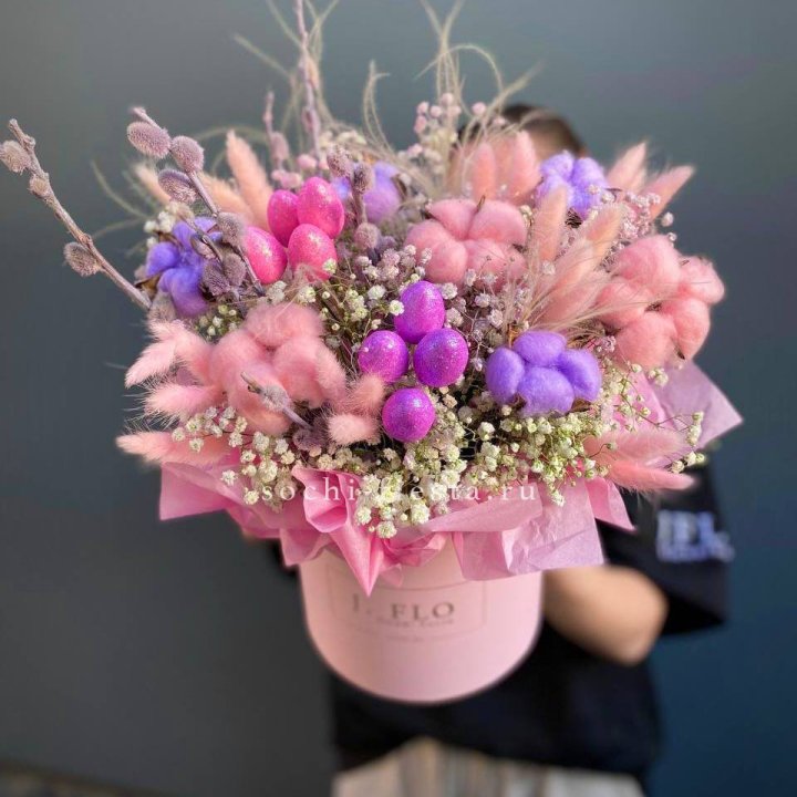 Сухоцветы в коробке  в Волжские