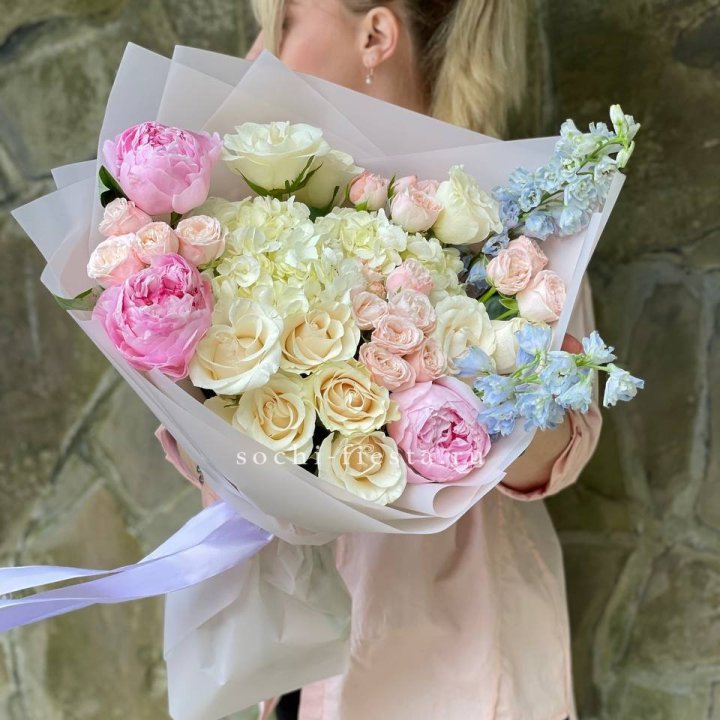 Букет с пионами "Богема" в Волжские