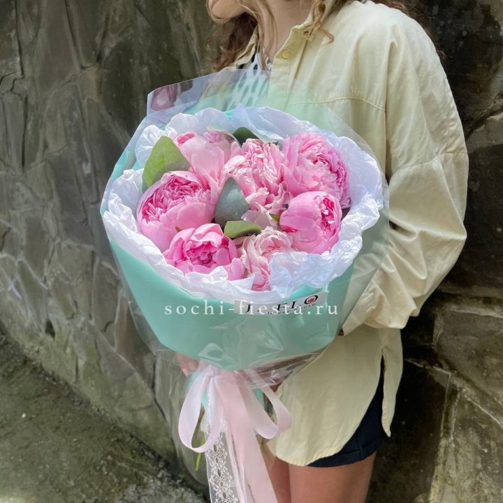 7 зефирных пионов в фоамиране в Волжские