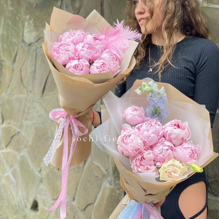 7 зефирных пионов  в Волжские