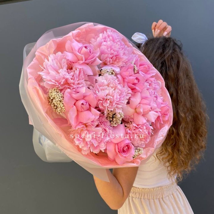  Букет с пионами "Пинки" в Волжские