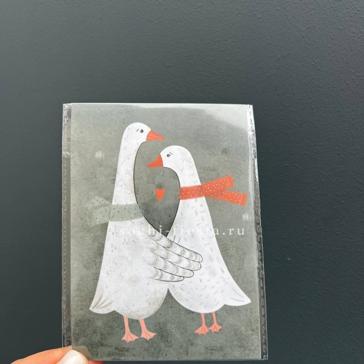 Открытка к букету "Гуси” в Волжские