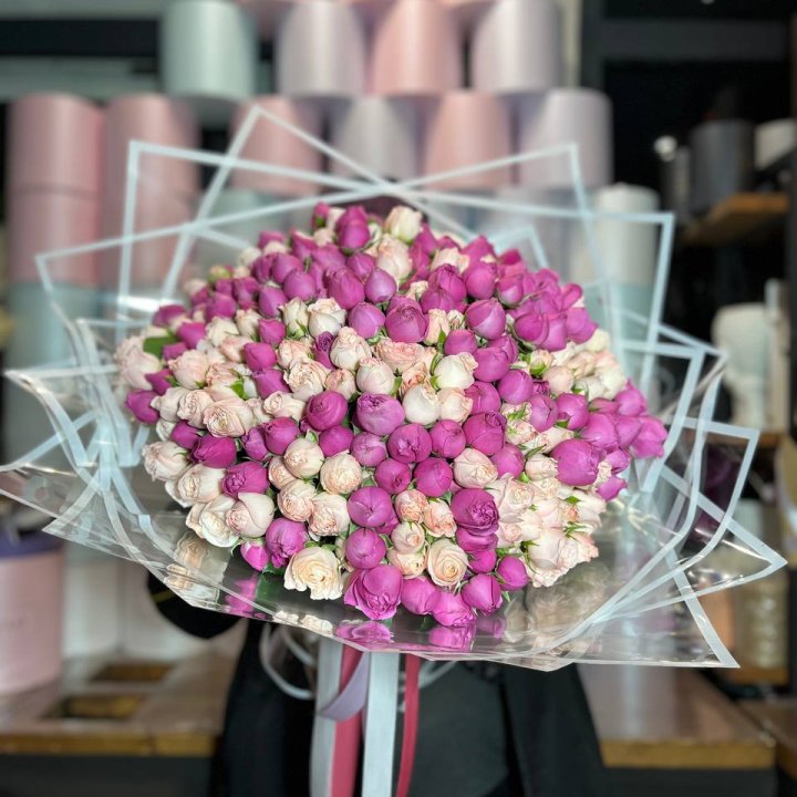 101 кустовая пионовидная роза в Волжские