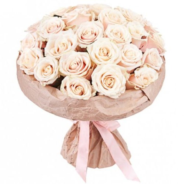 25 кремовых роз "Craft" в Волжские