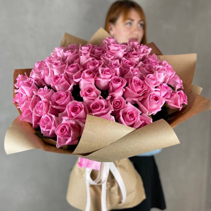 101 розовая роза в Волжские