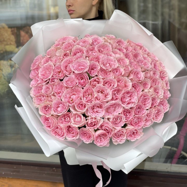 101 нежно-розовая роза в Волжские