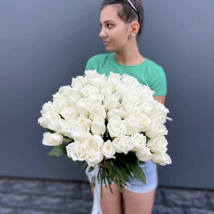 51 белая роза в Волжские