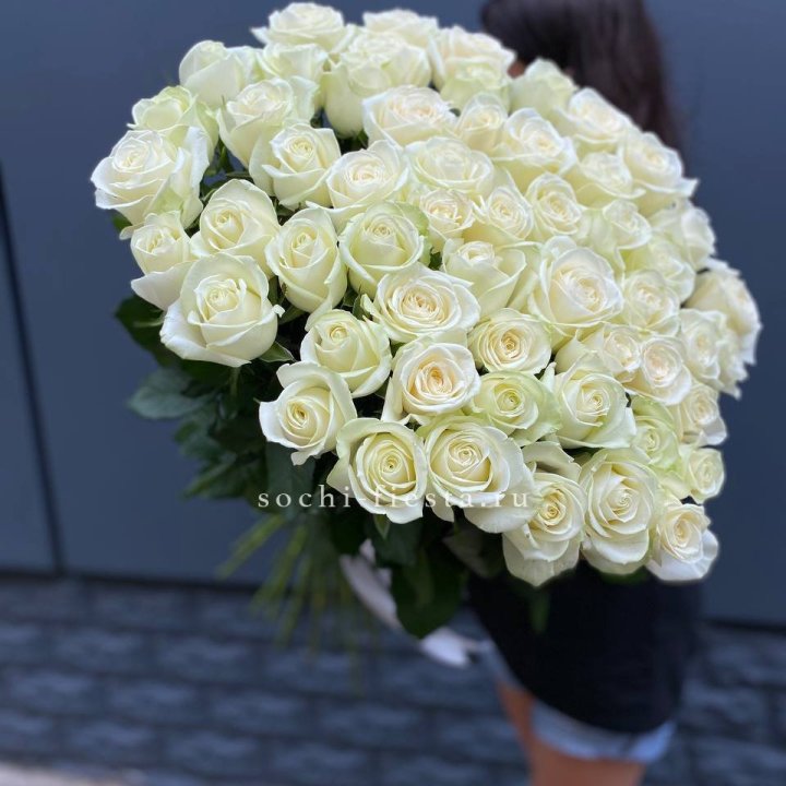 51 белоснежная высокая роза в Волжские