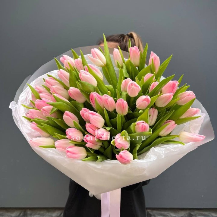 Букет тюльпанов нежно-розовых в Волжские