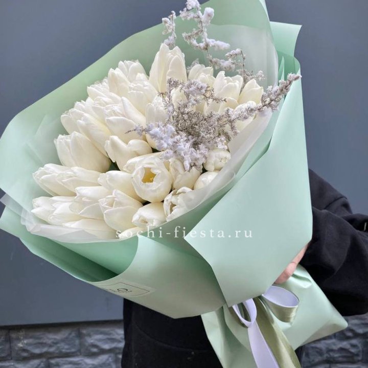 Букет белых тюльпанов "Бьянко" в Волжские