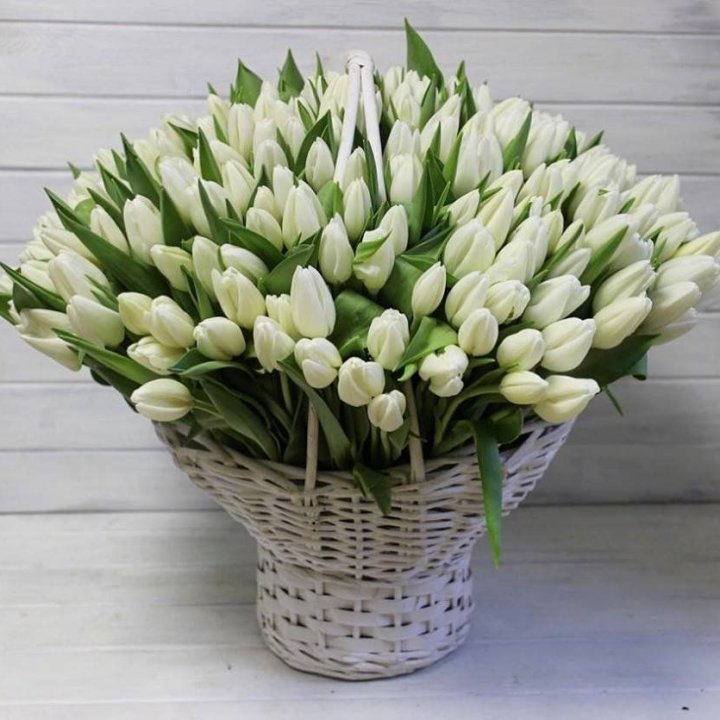 Корзина из 151 тюльпана в Волжские