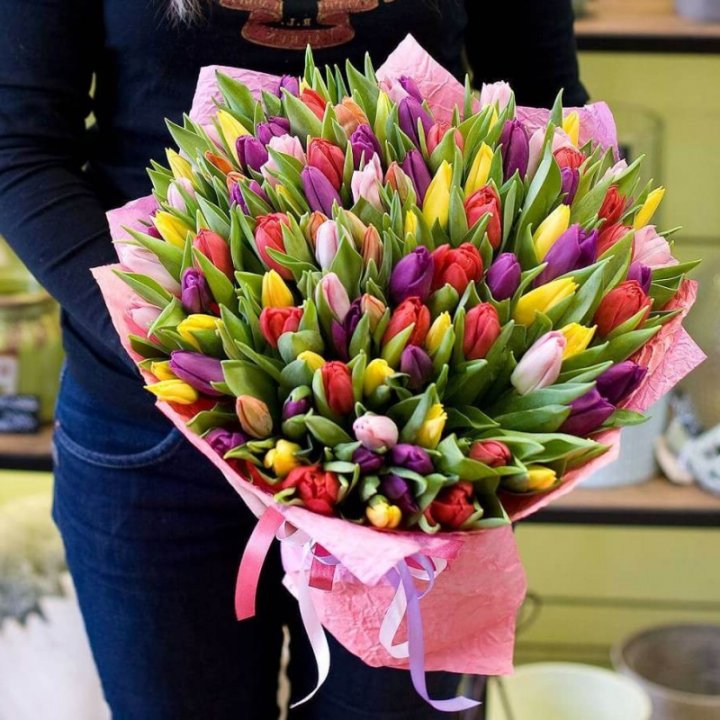 101 тюльпан "Джуси" в Волжские